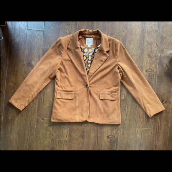 Anthropologie Large Brown Corduroy Blazer Jacket - Picture 4 of 6